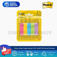 Sticky Notes/Page Marker/Penanda Halaman 0.6" x 2" Warna Post It 3M 670 (Pak) Floral Fantasy