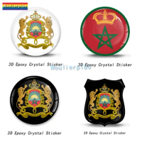 Morocco 3D Creative Sticker Moroccan Air Force Logo Epoxy Dome Vinyl Waterproof Decal Car Motorcycle Helmet Laptop Phone Sticker