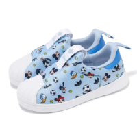 【adidas 愛迪達】X Disney Mickey 休閒鞋 Superstar 360 I 小童 藍白 小朋友 襪套(IF3551)