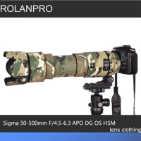 ROLANPRO Lens Camouflage Coat for Sigma APO 50-500mm F/4.5-6.3 DG OS HSM Lens Protective Sleeve Guns Case Lens Cover Foto DSLR