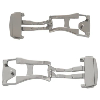 2 Pcs Stainless Steel Deployant Watch Strap Folding Buckle Clasp For Omega, Smooth No.20Mm &amp; Fosted No.18Mm