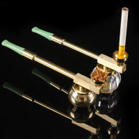 Brass Hookah Dry Tobacco Bag Filter Cigarette Holder Retro Filter Smoking Pipe Long Rod Photo Performance Prop Mouthpiece Cigar