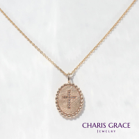 【CHARIS &amp; GRACE 佳立思珠寶】14K Retro Diamond Cross Pendent 復古鑽石十字架項鍊_42cm