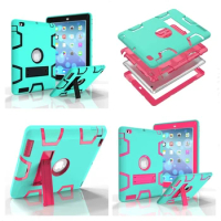 For Apple iPad2 iPad3 iPad4 Case Kids Safe Armor Shockproof Heavy Duty Silicon+PC Stand Back Case Cover For ipad 2 3 4 Tablet PC
