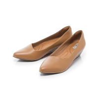 【FAIR LADY】芯太軟 斜口素色格紋楔型跟鞋(焦糖棕、602022)