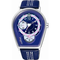 VAGARY 馬蹄造型皮帶錶(紫藍)