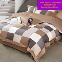 Madamel Set sprei/Set sprei dan bedcover Cotton sateen Choco Mocca- Titanium S. Set Sprei 200x200x30