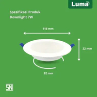 LUMA Lampu Plafon LED Downlight 7 Watt 7W Lampu Downlight LED 6500K