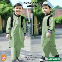 Baju Setelan KOKO ANAK ARKEN Jubah Trendy Katun Lengan Panjang XS-L Usia 2-15 Tahun / 21644