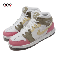 Nike 休閒鞋 Air Jordan 1 Mid SE GS 大童 女鞋 粉紅 棕 一代 喬丹 AJ1 DJ0338-100