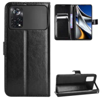 Flip Wallet PU Leather Case for Poco M4 Pro Mobile Phone Case Cover with Card Slot Holders For Xiaomi Poco M4 Pro (4G)/Poco X3