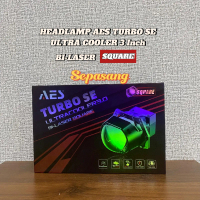 Biled Projector AES TURBO SE ULTRA COOLER BI-LASER SQUARE 3inch  - Blue Lens - Harga sepasang