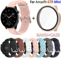 1+1 Cover Case For Huami Amazfit GTR Mini Bracelet Watchband 20MM Wrist Smart Watch Band Strap for Amazfit GTR Mini Frame bezel