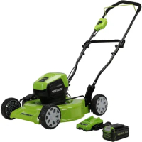 Greenworks 40V 19" Cordless (Push) Lawn Mower (75+ Compatible Tools), 4.0Ah Battery and Charger Included