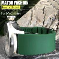 Natural Soft Rubber Watchband for IWC Big Pilot's Watches Portugieser Portofino Top Gun 19mm 20mm 21mm 22mm Green Silicone Strap