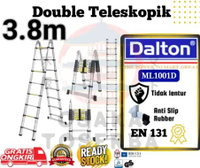 DALTON Tangga aluminium lipat teleskopik 3.8 meter Double teleskopik 3,8 meter Tangga teleskopik dou