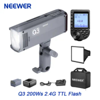 NEEWER Q3 200Ws 2.4G TTL Flash 1/8000 HSS GN58 Strobe Light Photography Monolight with QPRO-N Trigger for Nikon Canon Sony