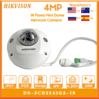 4MP Hikvision Original DS-2CD2543G2-IS IP66 Audio I/O H265 POE IR Surveillance CCTV IP WDR IR Mini Dome Network Camera