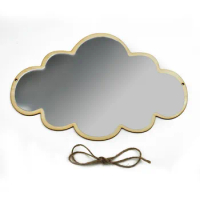 Nordic Wooden Cloud Mirror Sticker Home Decoration For Home Nordic Wood Acrylic Mirror Frame Creative Home Wall Decor Mirror