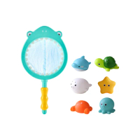 【JoyNa】洗澡玩具 感應發光撈魚組發光泡澡動物(可手部或浸水感應發亮)