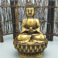 Copper Statue Hot selling brass Sakyamuni bronze Buddha statue sitting lotus Buddha Buddha ornaments Amitabha Buddha bronze hou