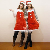 聖誕圍裙(附帽子)(2件式)聖誕/聖誕老公公裝/聖誕圍裙/角色扮演，X射線【X906076】