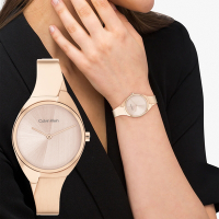 Calvin Klein CK Charming系列 時尚雙針波紋拚色女錶 母親節送禮推薦-30mm 25200236