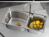 廚房套裝304不銹鋼 雙槽洗菜盆雙水槽水龍頭水盆斗特價洗碗池