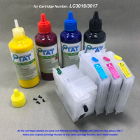 LC3019 LC3017 Empty Refillable Ink Cartridge 400ml Pigment Ink for Brother MFC-J5330DW MFC-J6530DW MFC-J6930DW MFC-J6730DW
