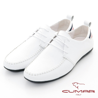【CUMAR】時尚穿搭真皮休閒鞋-白色