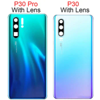 Glass For Huawei P30 Pro Battery Cover Rear Door Housing Back Case Replacement For Huawei P30 Battery Cover With Camera Lens