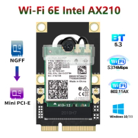 Wifi 6E 5473Mbps Bluetooth 5.3 Mini PCI-E Intel AX210 Adapter 2.4G 5Ghz 6Ghz Wireless AX210NGW 802.11ax/ac Wifi 6 Card