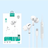 適用安卓手機電腦3.5/Type-C入耳式有線耳機 (E101-蘋果插頭) 