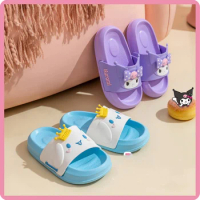 Sanrio Hellokitty Cinnamoroll Kuromi Cartoon Cartoon Children's Slippers Girls Home Bathroom Non-Slip Family Model