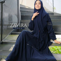 Akifa || Zavira Dress, Gaun Navy Cantik Branded Premium Mewah