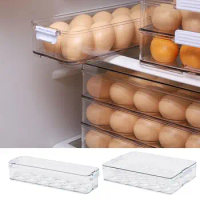 12/24 Grid Stackable Egg Container Holder Storage Box Kitchen Refrigerator Egg Tray Refrigerator Egg Tray Storage For Home