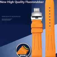 New High Quality Fluororubber Watch Strap For Longines Omega Tissot Iwc Mido Citizen Curved Interface Watchband Silicone