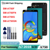Super AMOLED For Samsung Galaxy A7 2018 A750 LCD Display Touch Screen Digitizer For Samsung A750F A750G SM-A750F LCD Replacement
