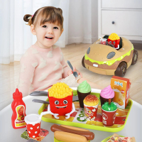 【The Little Ones】兒童仿真扮家家酒玩具漢堡燒烤二合一玩具車(益智玩具/聖誕禮物/兒童禮物)