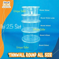 [Isi25] Thinwall Round 300 400 425 450 500 ml KLIR / Mangkok Plastik Round 300 400 425 450 500 ml KL