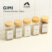 Kumo Living Gimi Tempat Bumbu Tabur Kaca Toples Dapur Estetik 120ml Soda Kue