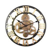 【iINDOORS 英倫家居】工業風設計時鐘(金色齒輪58cm)