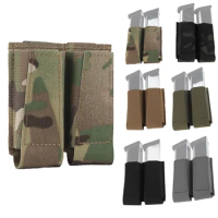 Tactical Mag Pouch Military FAST 9MM Pistol Double Magazine Bag Molle Hunting Airsoft Holder
