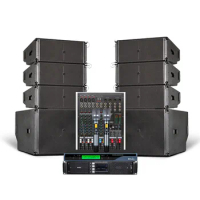 Pro audio outdoor active speaker professional wooden sound system Stage 8 inch line array powered speaker
