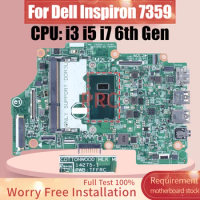 For Dell Inspiron 7359 Laptop Motherboard 14275-1 i3-6100U I5-6200U i7-6500U 09GH9H 0KN06J 0H8C9M Notebook Mainboard Full Test