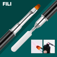 Dual Ended Poly Nail Gel Brush Acrylic UV Gel Extension Builder Spatula Pen Manicure Tools For Nail Gel Tip Extension Nail Brush