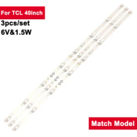 6V1.5W TV Lights Backlighting For TCL 40inch JL.D40042330-004ES-M 3Pcs/Set Led TV Backlight Strip L40P2-UD L40P1A-F L40F3301B