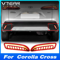 Car Rear Bumper Brake Lights Cover Signal Lamp Exterior Styling Parts Decoration Accessories For Toyota Corolla Cross 2023 2024