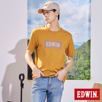 EDWIN 小字排列BOX LOGO短袖T恤-男-土黃色