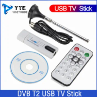 Digital Satellite DVB T2 USB 2.0 TV Stick Tuner With Antenna Remote HD USB TV Receiver DVB-T2/DVB-T/DVB-C/FM/DAB USB TV Stick